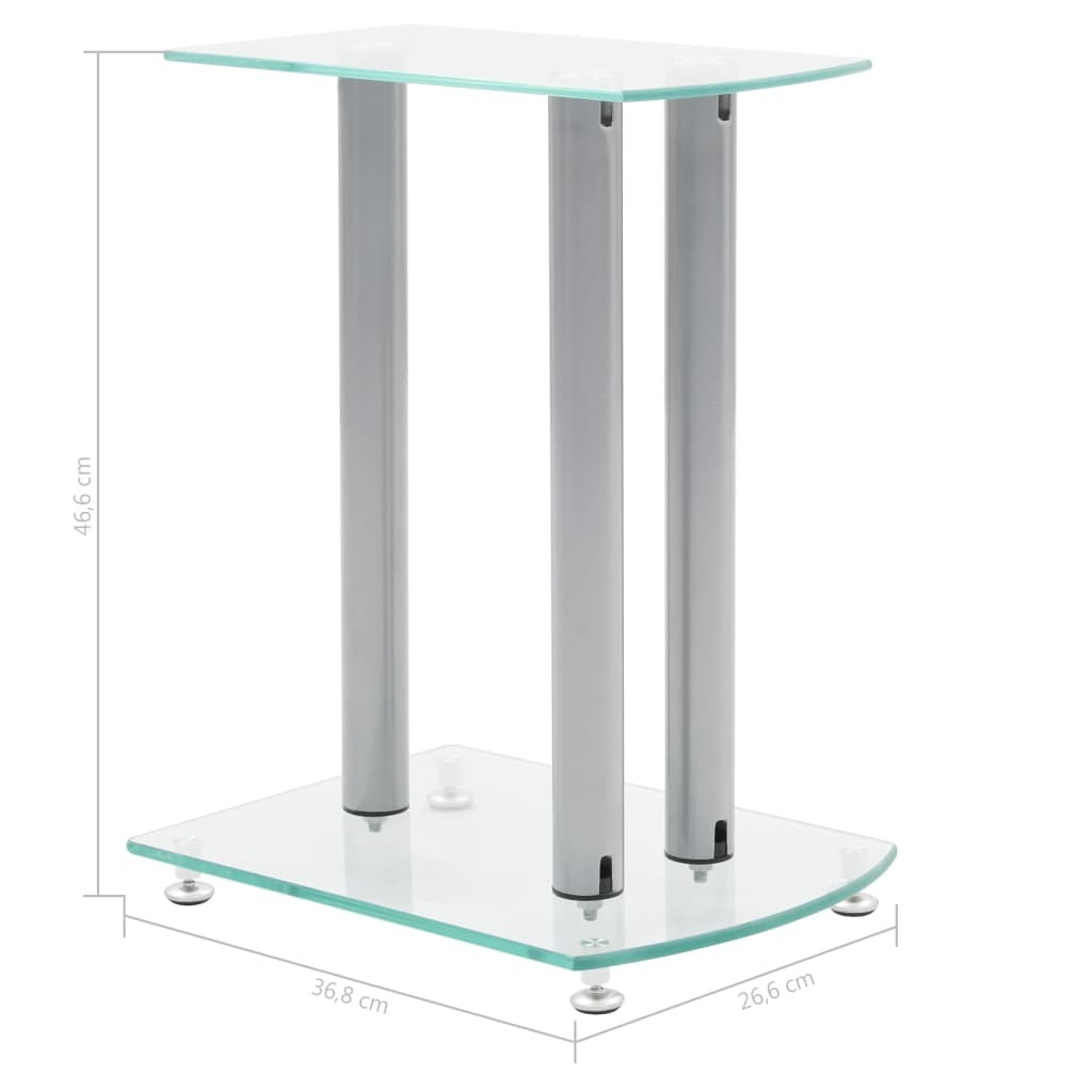 Aluminum Speaker Stands Transparent Safety Glass 2pcs